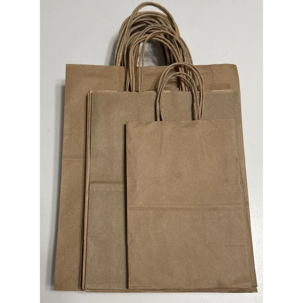 Brown Kraft Paper Gift Bags 20 Small-Medium Size Assorted